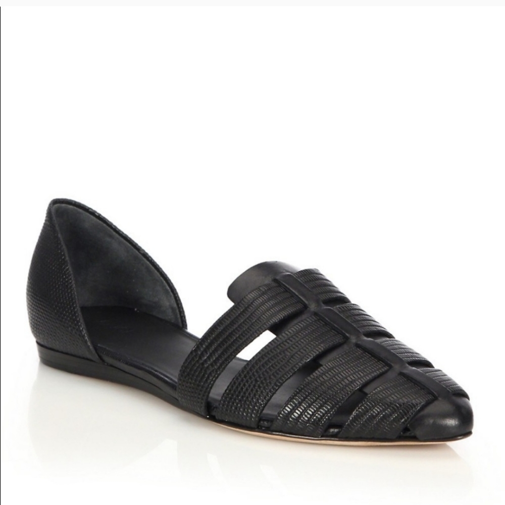 Vince Neves lizard embossed flats, Sz 6